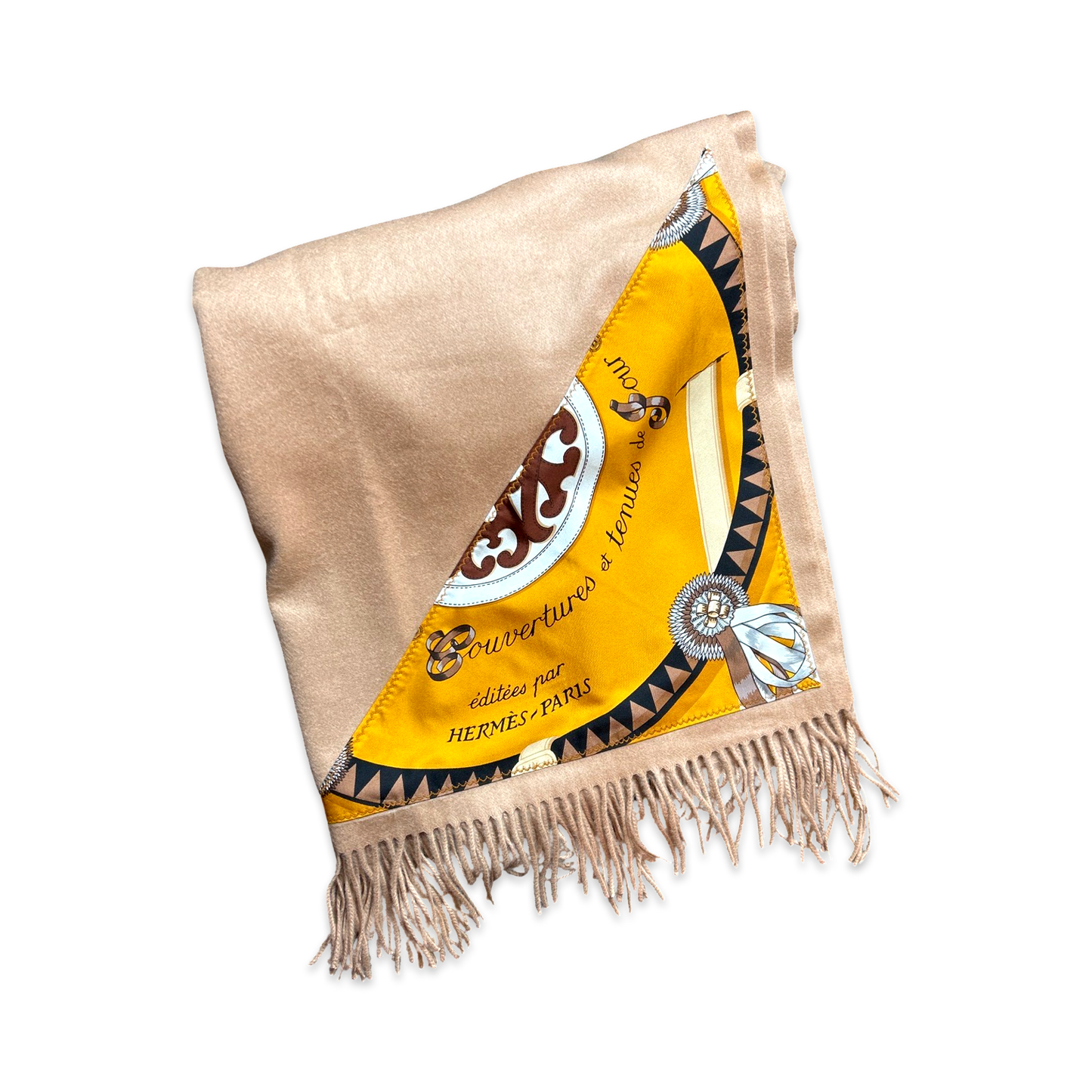 Couvertures et Tenues du Jour Vintage Silk Scarf & Cashmere Throw Blanket