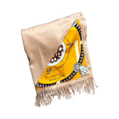 Couvertures et Tenues du Jour Vintage Silk Scarf & Cashmere Throw Blanket