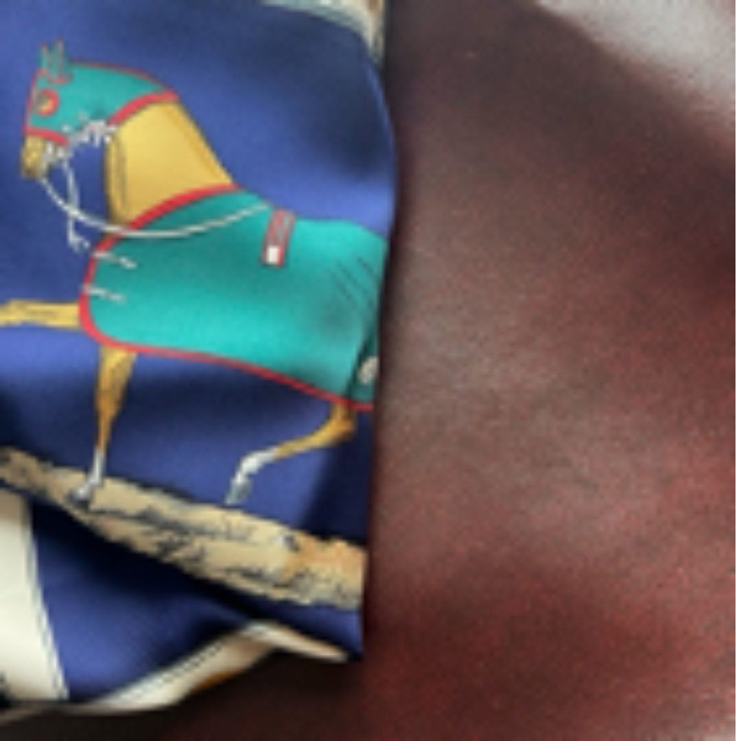 Couvertures et Tenues du Jour Blue Vintage Silk Scarf Lumbar Pillow 35"