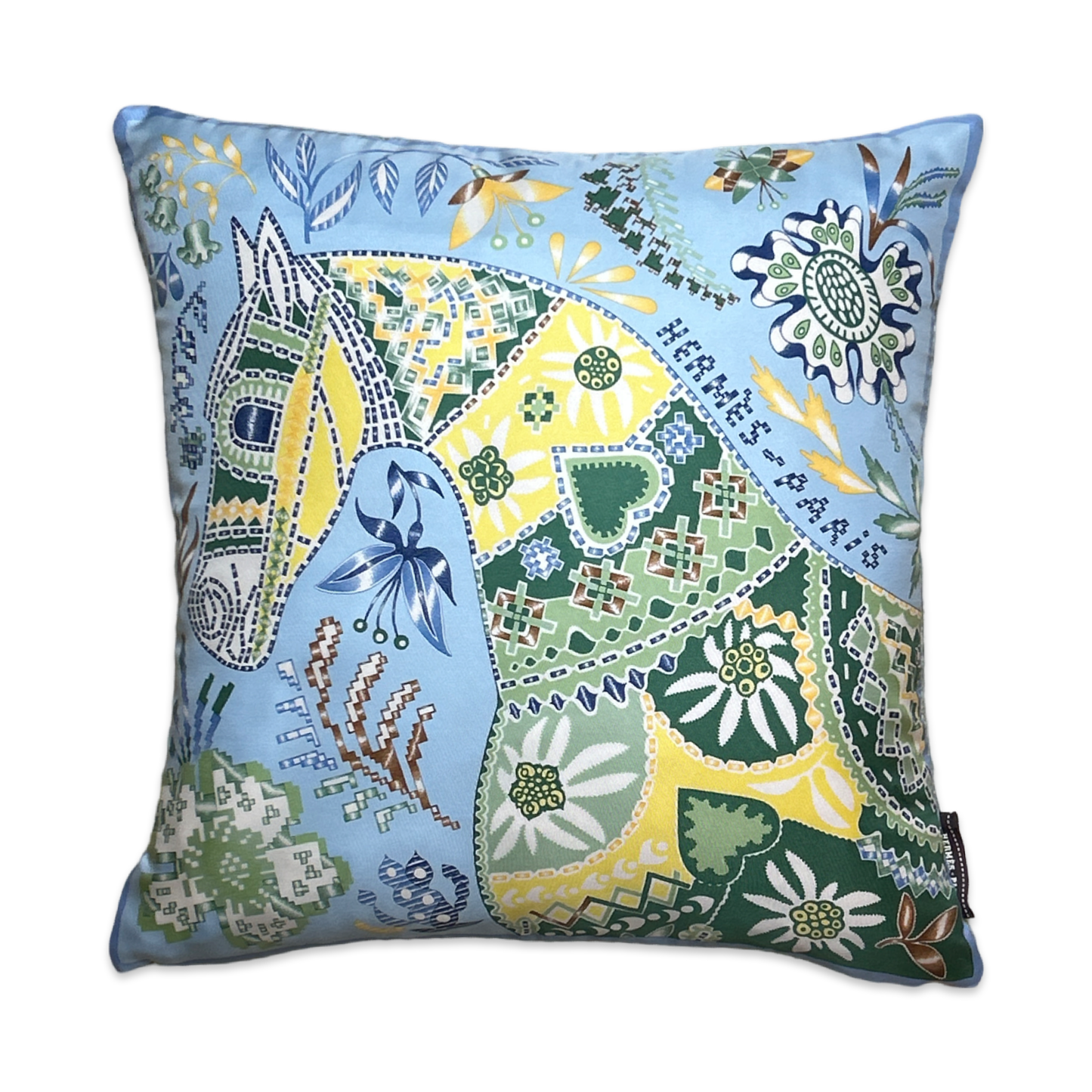 En Attendant Ulysse Vintage Silk Scarf Pillow 17"