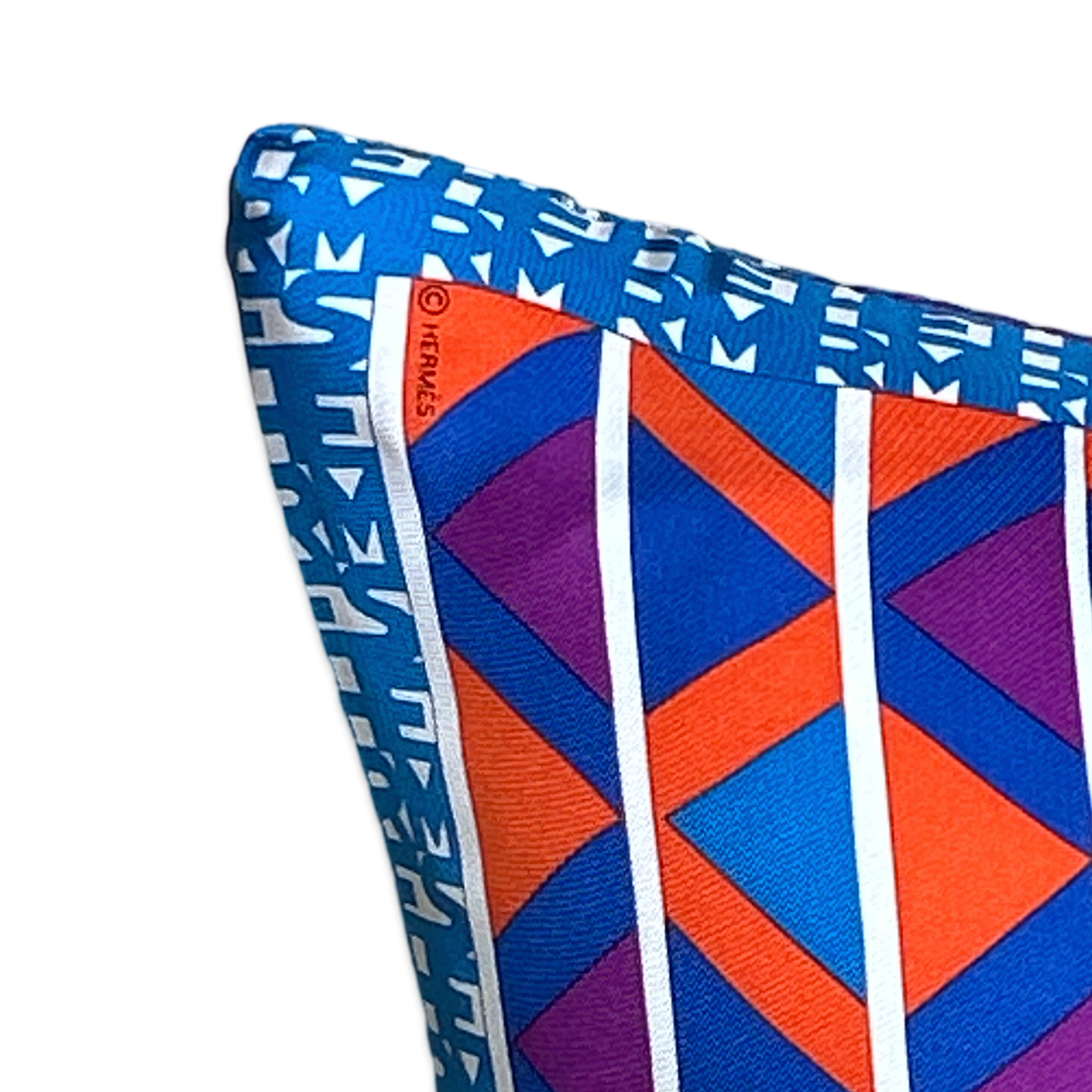 Ex Libris en Cravates Vintage Silk Scarf Lumbar Pillow 35"