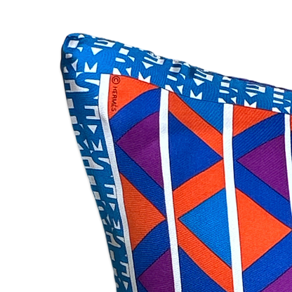 Ex Libris en Cravates Vintage Silk Scarf Lumbar Pillow 35"