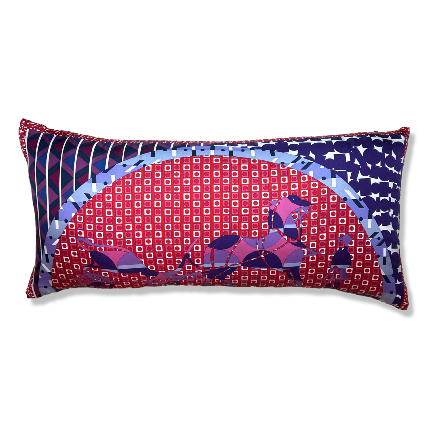 Ex Libris en Cravates Vintage Silk Scarf Lumbar Pillow 35"