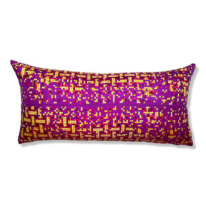 Mosaique au 24 Vintage Silk Scarf Lumbar Pillow 35"