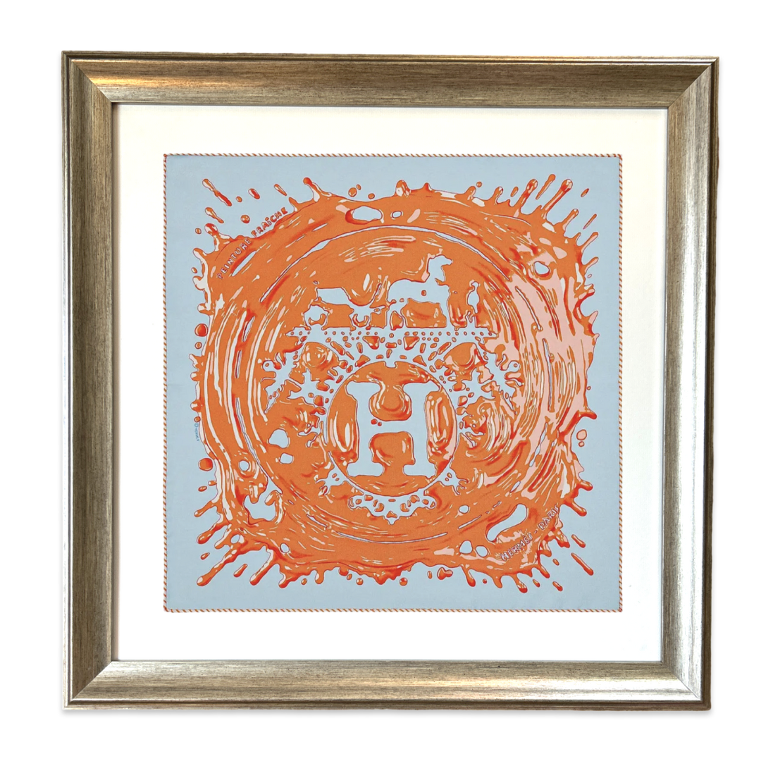 Peinture Fraiche Framed Vintage Silk Scarf 24"