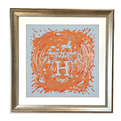 Peinture Fraiche Framed Vintage Silk Scarf 24"