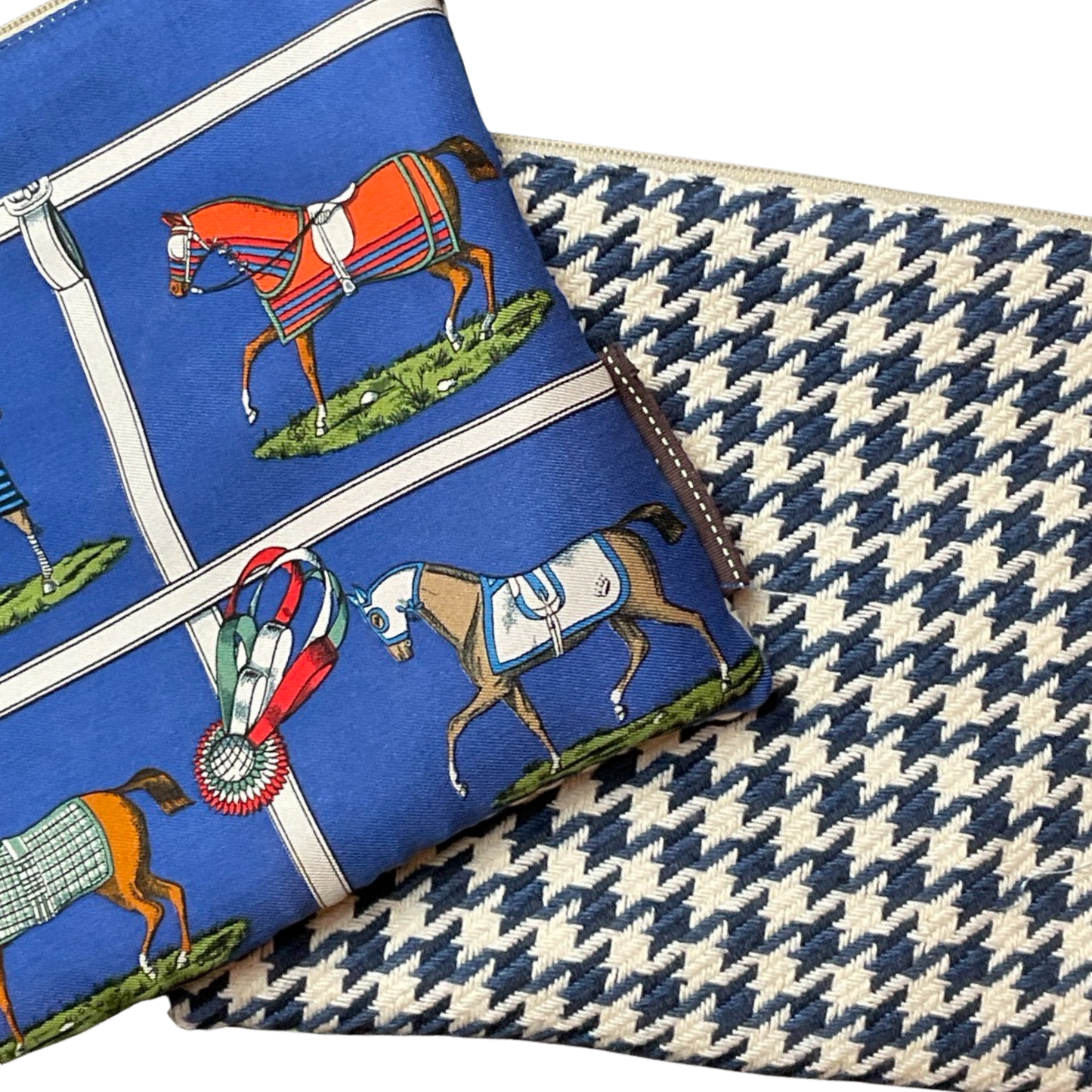 Petites Chevaux Blue Vintage Scarf Crossbody Bag