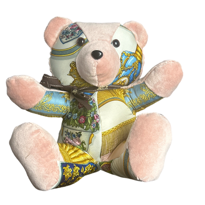 Qu'Importe le Flacon  Vintage Silk Scarf Tender Teddy Bear