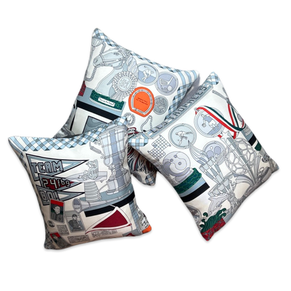 Trophées Vintage Silk Scarf Pillows