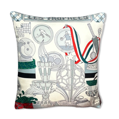 Trophées Vintage Silk Scarf Pillows