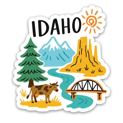 Idaho State Icons Sticker