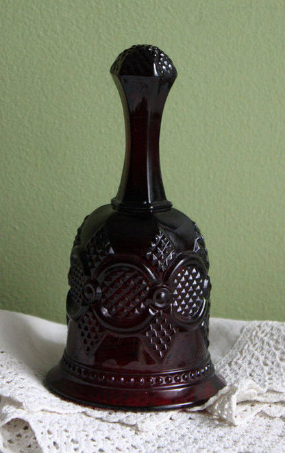 Glass Bell by Avon - Cape Cod Collection Ruby Color Sandwich Glass