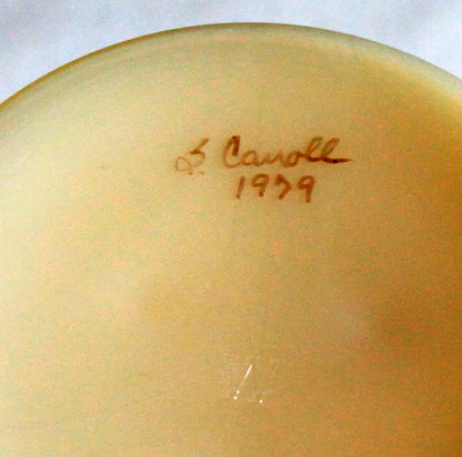 Hand Painted Westmoreland Milk Glass Footed Bowl - Signed by Artist