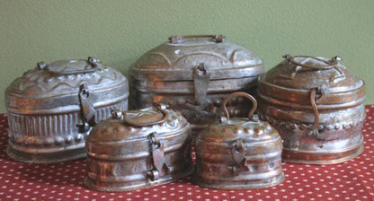Antique Italian Pewter Box with Hinged Lid. Large Pewter Bowl Made in Italy. Trinket or Jewelry Box.