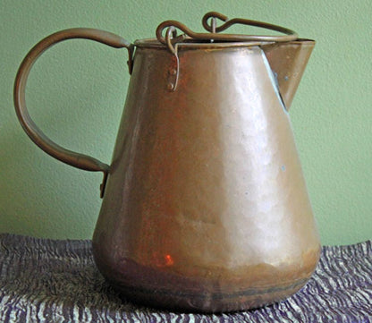 Antique Brass Creamer and Sugar Dish. Heavy Brass Containers with Handles. Kitchen Accessories.