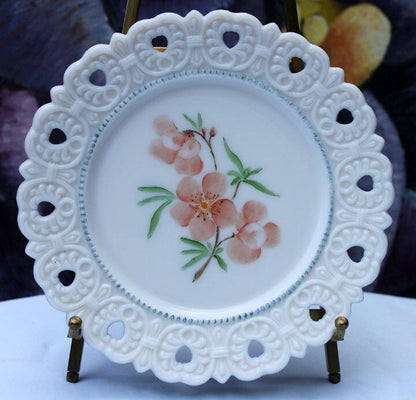 Antique Hand Painted Red Roses Serving or Decorative Plate. Luxurious Dining or Collectible Display. French Country Living. Wedding Gift.