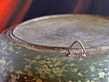 Antique Indian Hammered Copper Bowl – Large Hand-Pounded Tinned Rustic Pan