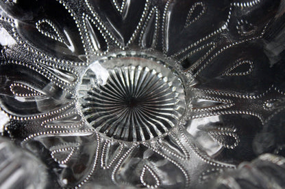 Vintage Depression Glass Bowl, Cabinet Display, Ruffled Edge