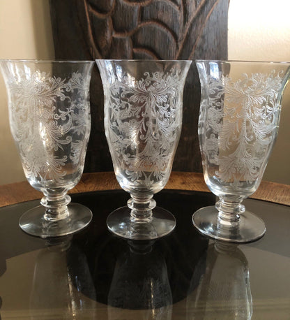 Tiffin Franciscan Byzantine Pattern Juice Stemmed Glasses - Set of Six