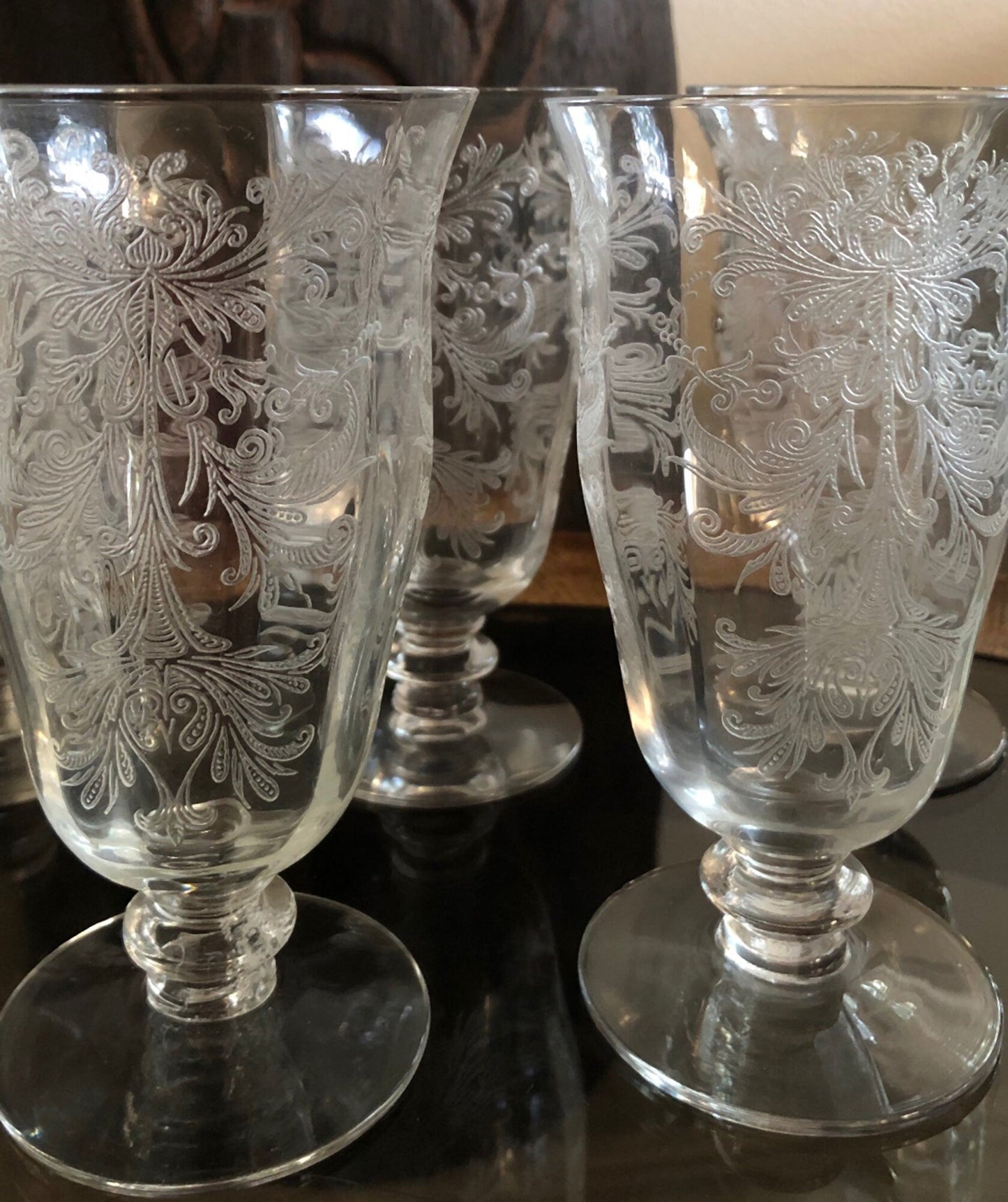 Tiffin Franciscan Byzantine Pattern Juice Stemmed Glasses - Set of Six