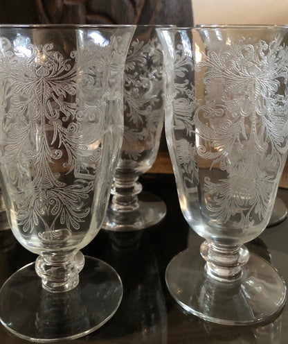 Tiffin Franciscan Byzantine Pattern Juice Stemmed Glasses - Set of Six