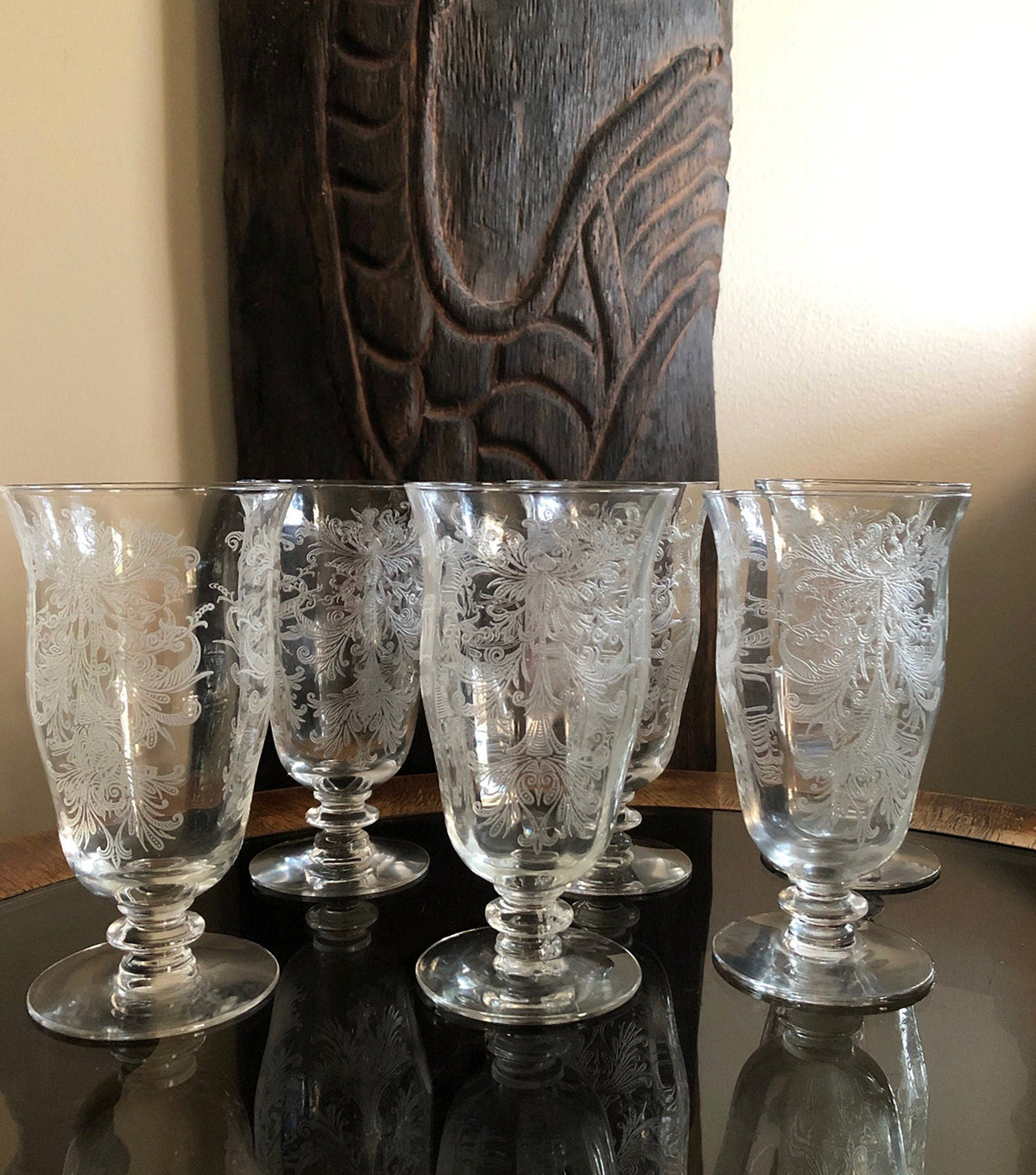 Tiffin Franciscan Byzantine Pattern Juice Stemmed Glasses - Set of Six