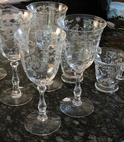 Rogaska Crystal Wine or Water Goblet with Gallia Gold Pattern. Replacements.