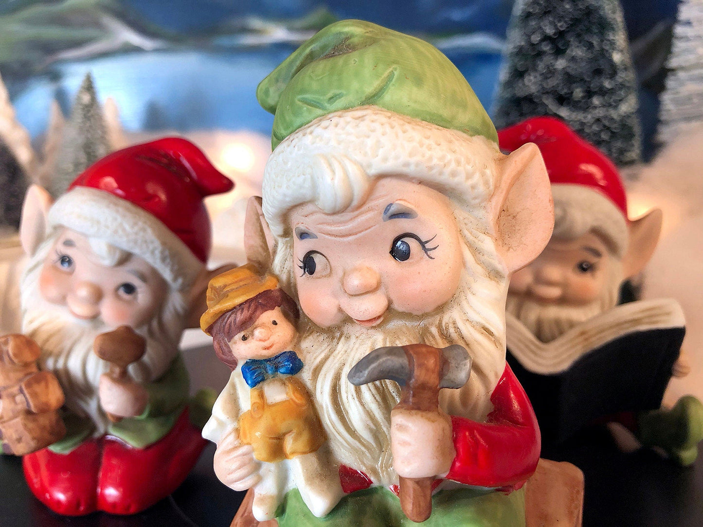 Department 56 Monks Christmas Figurines. Set of Three Merry Makers: Sebastian, Sigmond, Solomon