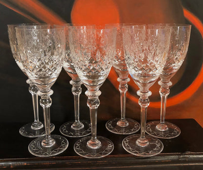 Rogaska Crystal Wine or Water Goblet with Gallia Gold Pattern. Replacements.