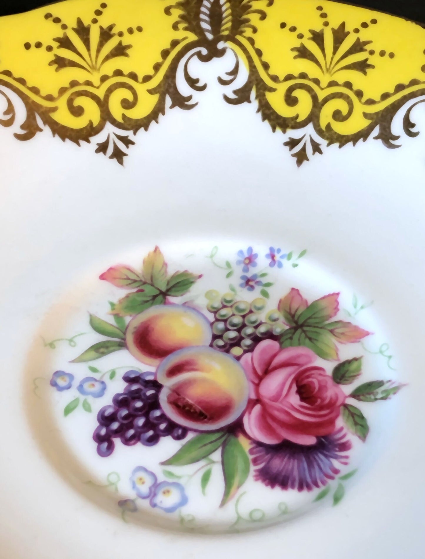 Tea Cup and Saucer by Paragon Made in England in Yellow, Gold, Pink