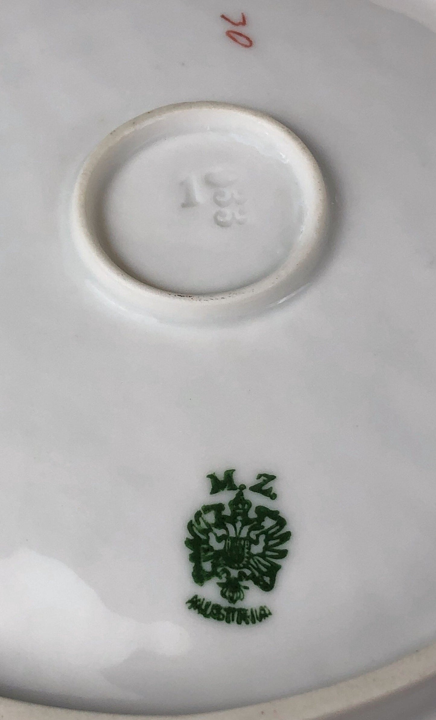 Antique M.Z. Austria Bowl with Scalloped Rim and Hand-Painted Roses