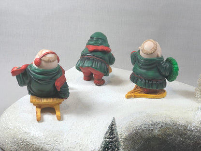 Department 56 Monks Christmas Figurines. Set of Three Merry Makers: Sebastian, Sigmond, Solomon