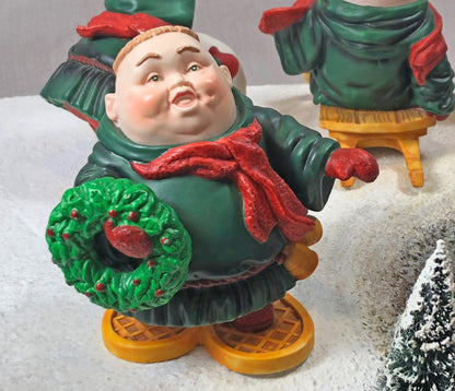 Department 56 Monks Christmas Figurines. Set of Three Merry Makers: Sebastian, Sigmond, Solomon
