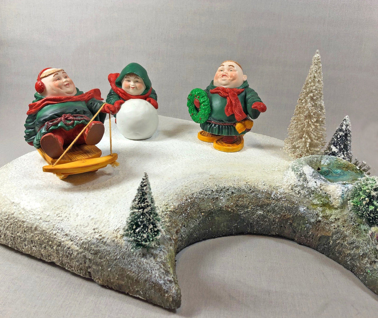 Department 56 Monks Christmas Figurines. Set of Three Merry Makers: Sebastian, Sigmond, Solomon