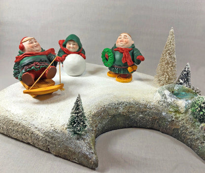 Department 56 Monks Christmas Figurines. Set of Three Merry Makers: Sebastian, Sigmond, Solomon