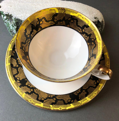 Antique Bavarian Porcelain Tea Cup and Saucer by Eberthal