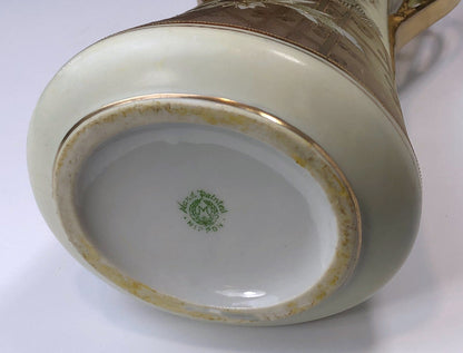 Hand Painted Art Nouveau Nippon Vase, Antique Japanese Gold Floral Urn