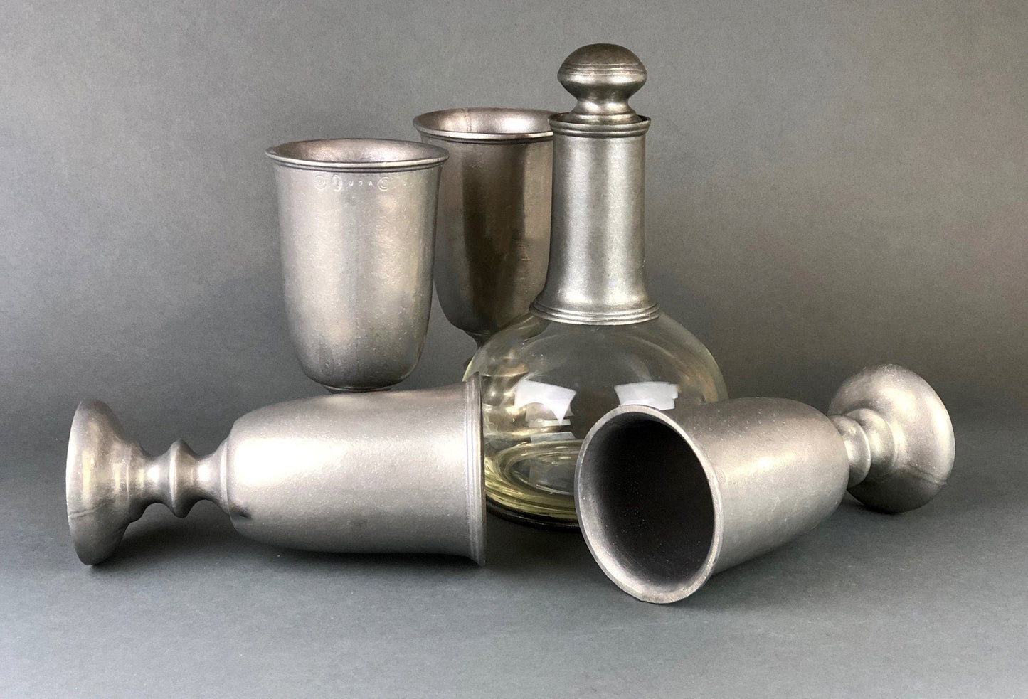 Vintage Pewter Goblet. Tavern RWP USA Barware.  Wilton Collection Wine / Water Goblet.