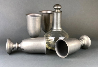 Vintage Pewter Goblet. Tavern RWP USA Barware.  Wilton Collection Wine / Water Goblet.