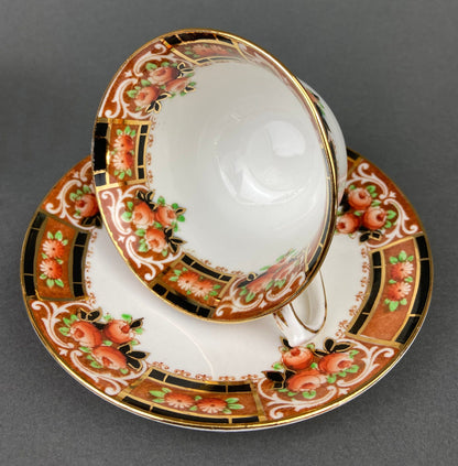 Vintage TeaCup and Saucer. Hand Painted Royal Albert Bone China. Heirloom Pattern. Made in England.
