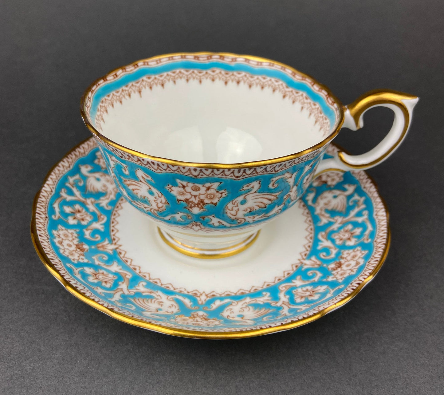 Vintage Royal Dover Fine Bone China Tea Cup, Floral Wreath, Made in England