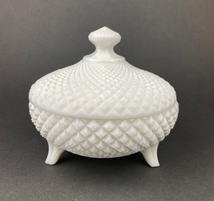 Milk Glass Salt and Pepper Shakers in Grape Vine Motif