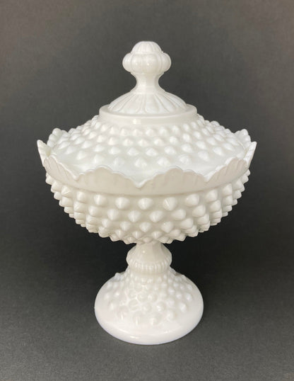 Milk Glass Salt and Pepper Shakers in Grape Vine Motif
