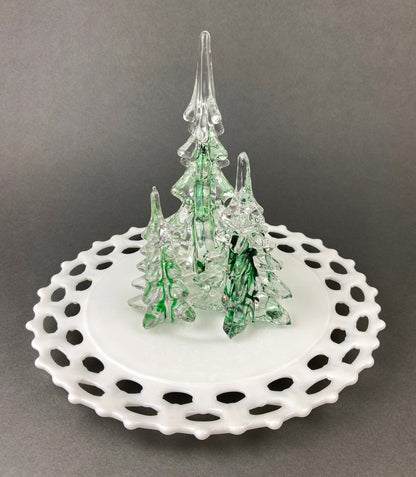 Lead Crystal Clear Christmas Tree. Hand Crafted Art Glass Spruce Tree. 8" Tall Pine. Holiday or Year-Round Decor.
