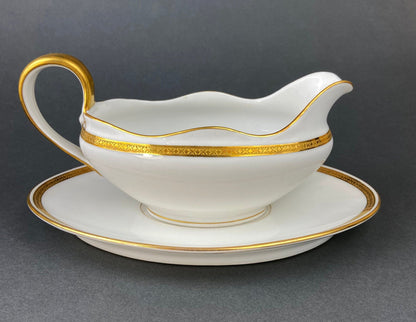Antique Haviland Limoges Porcelain Gravy Soup Boat, Wedding Band China