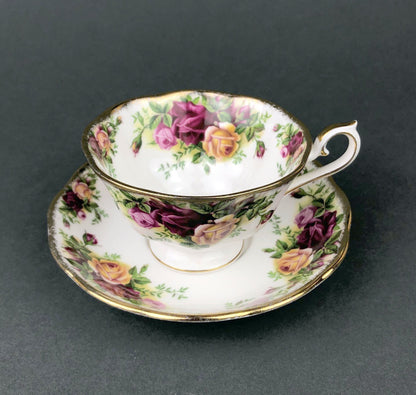Royal Albert Cup and Saucer. Old Country Roses Motif Tea/Coffee Set.  Made in England. Replacements.  Gift for Mom. Gift for Her.