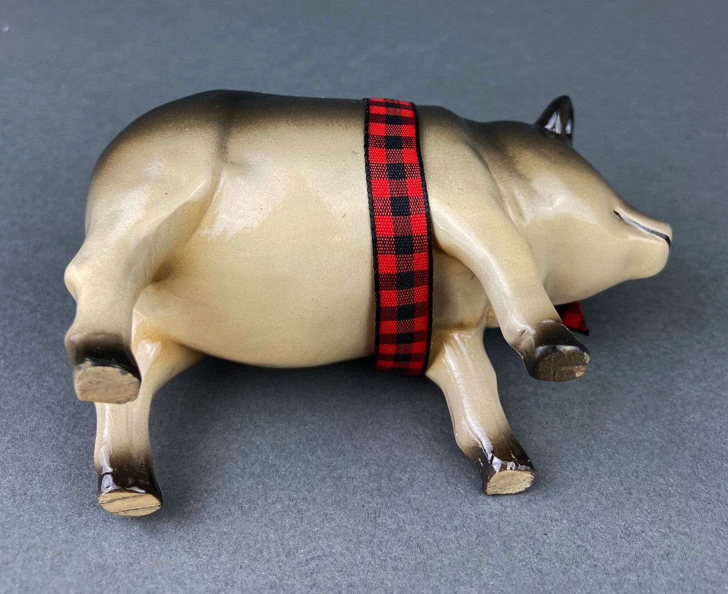 Pig Figurines Collectible Resin Pigs with Red Bows