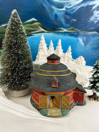 Linda Nelson Stock Village: Lang & Wise Red Round Barn Collectible