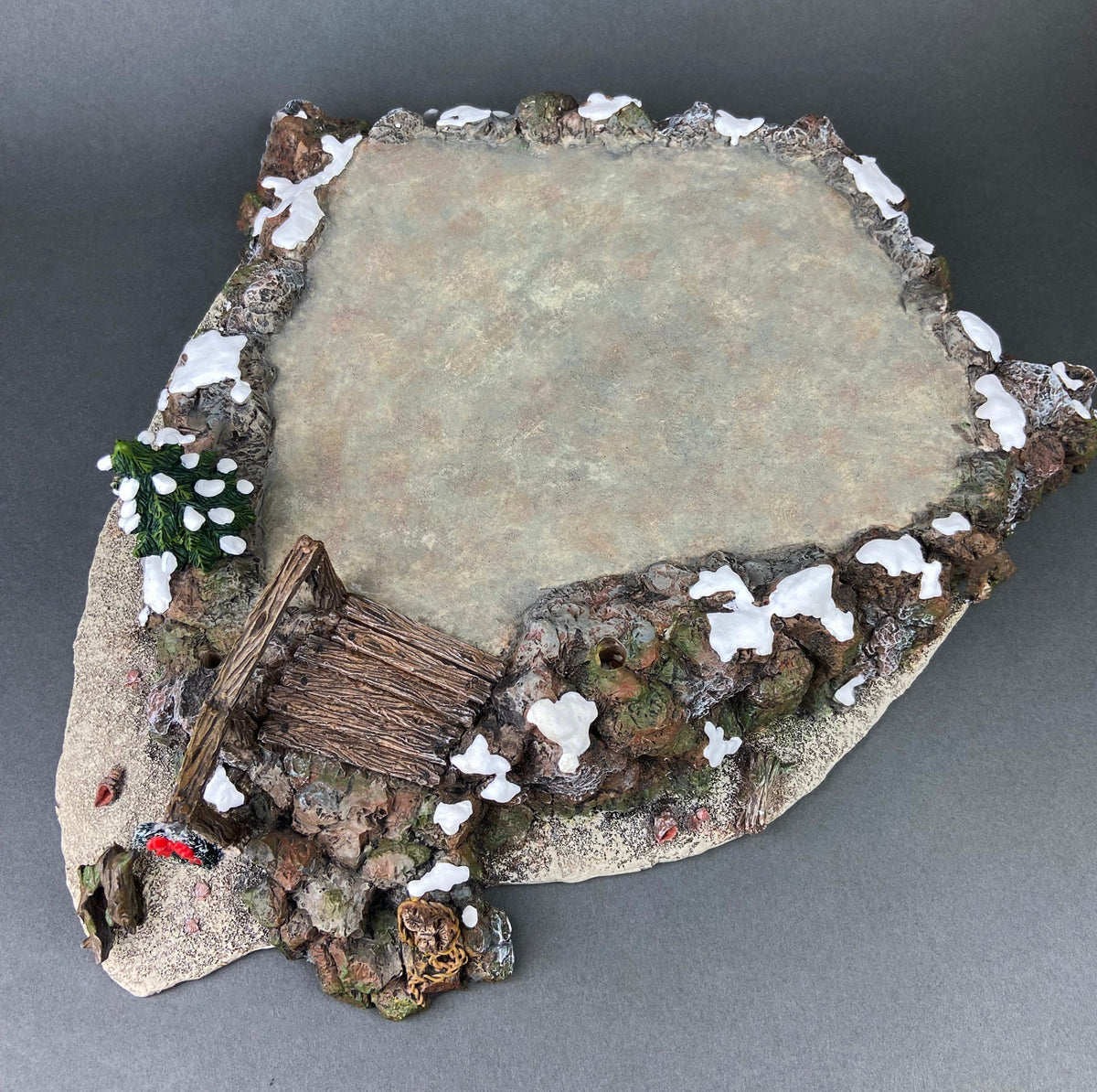 Christmas Village Platform by Department 56. Sounds of the North Woods. Christmas Village Accessories: Platform, 2 Pines, and 2 Naked Trees