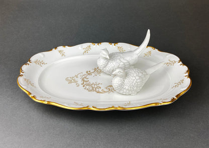 Vintage Schumann Arzberg Porcelain Serving Platter, Gold Detailing